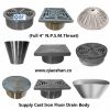 round and square stainless steel strainer and cleanout top